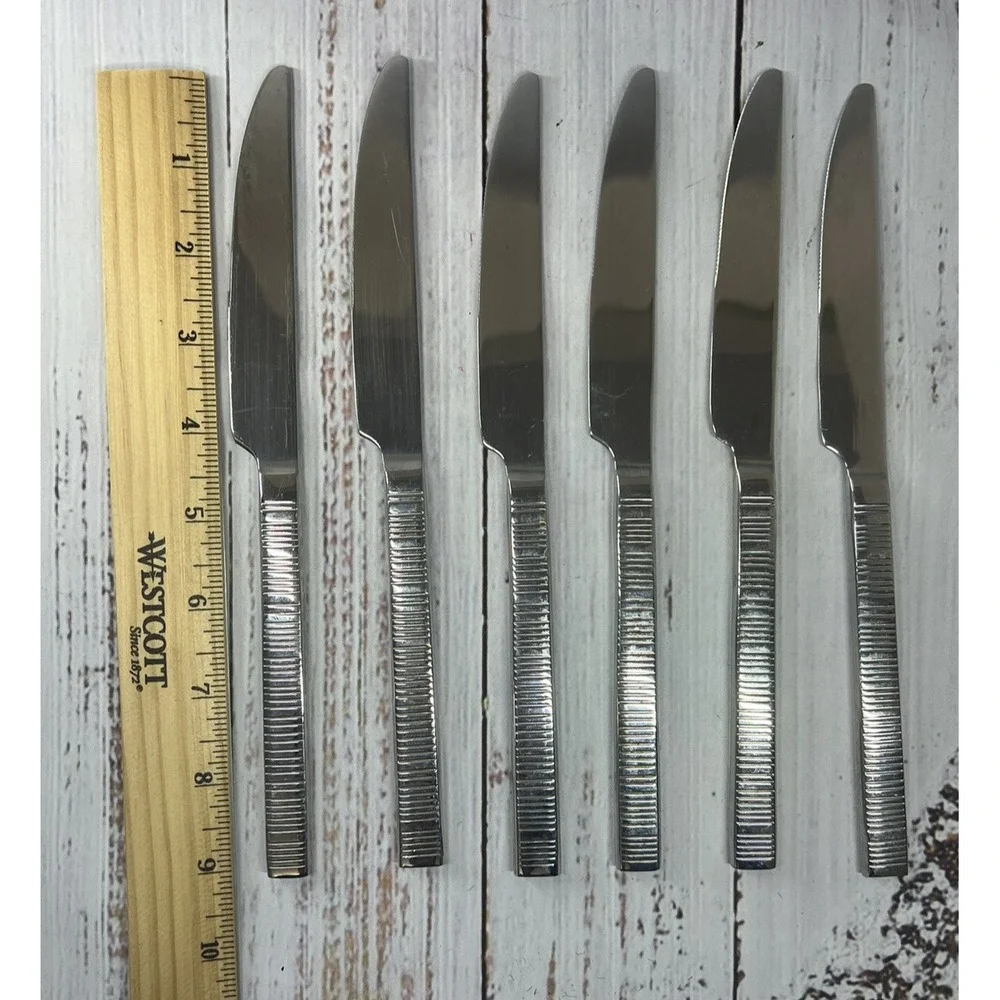 Towle Griffin 18/0 Stainless Steel Dinner Knives Living Collection Lot of 6